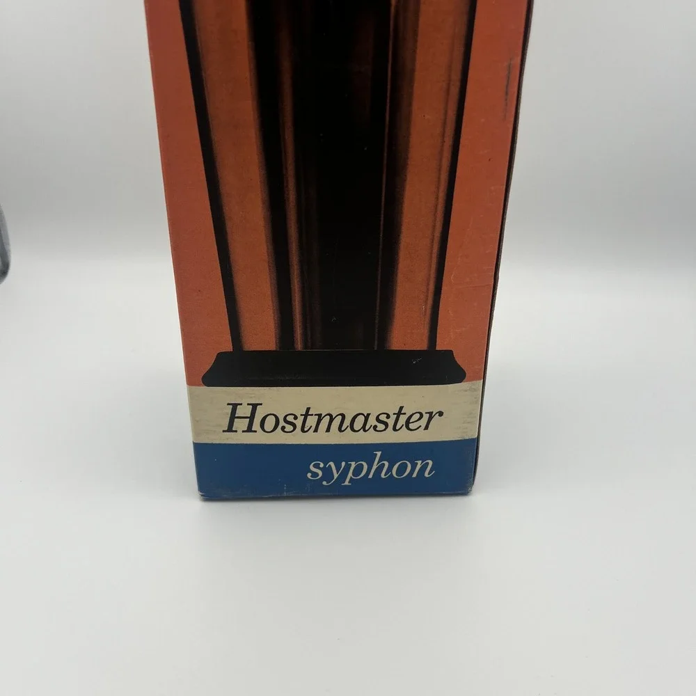 Vintage Hostmaster Syphon Soda Water Maker Red Metallic Barware with Box